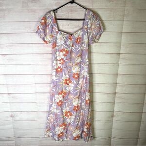 Roxy Canyon Moon Tropic Short Sleeve Midi Dress‎ Size Small
